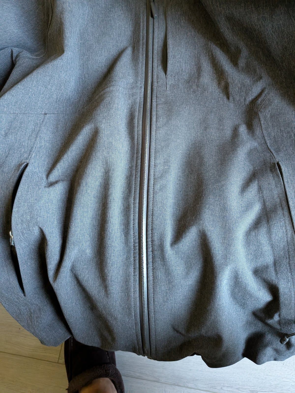 Grey Zip-Up Hoodie — Size Unknown