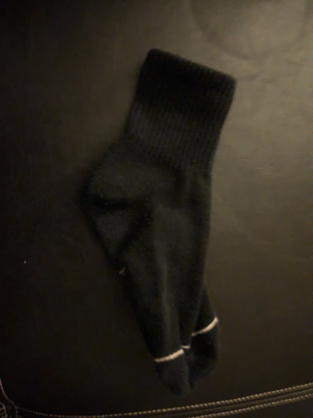 Black Ribbed Socks with Stripe Detail