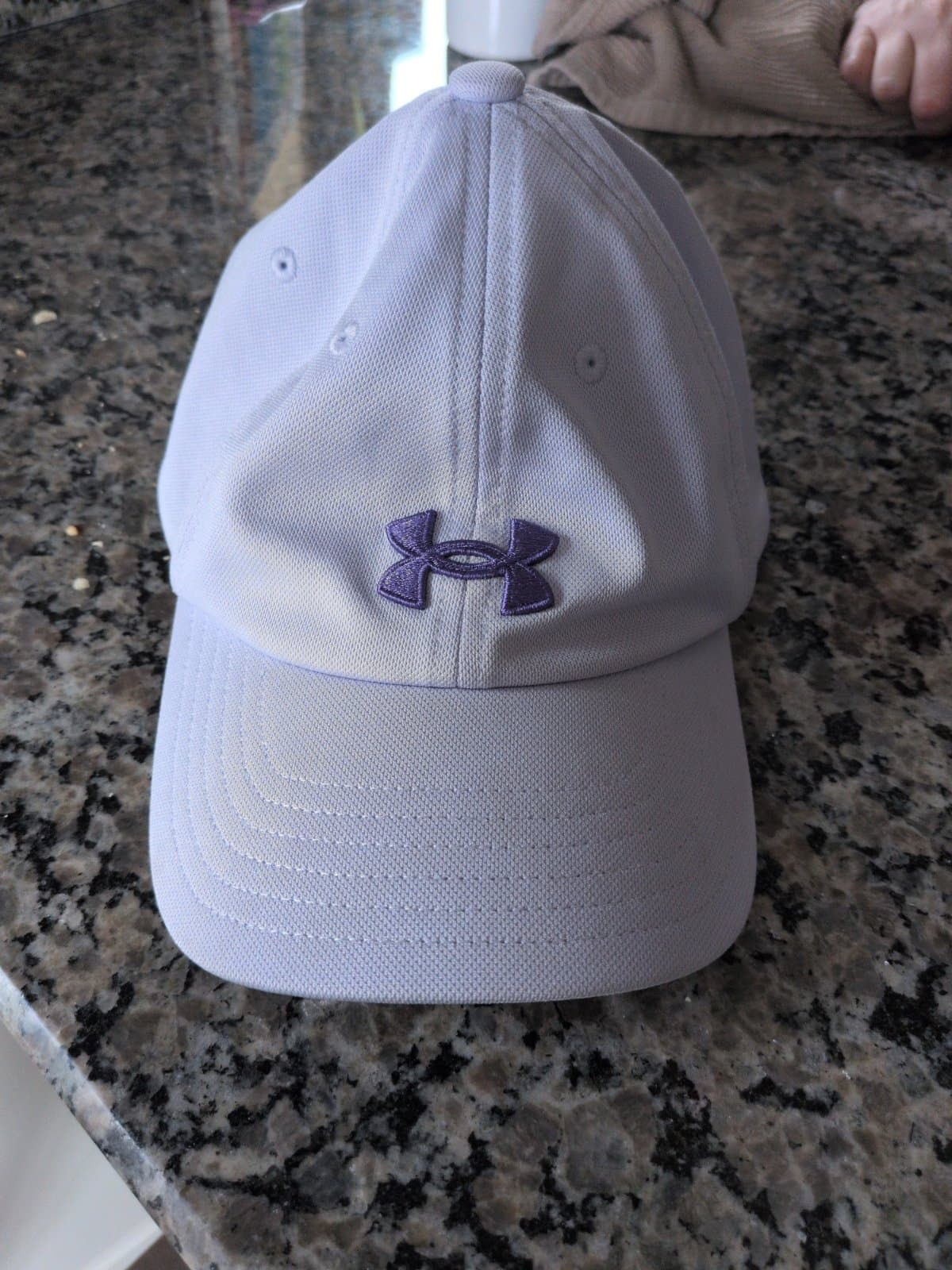 Under Armour Baseball Cap — White with Purple Logo