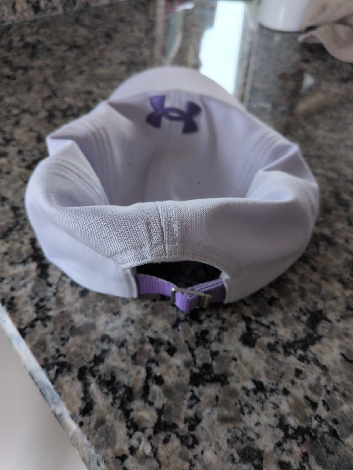 Under Armour Baseball Cap — White with Purple Logo
