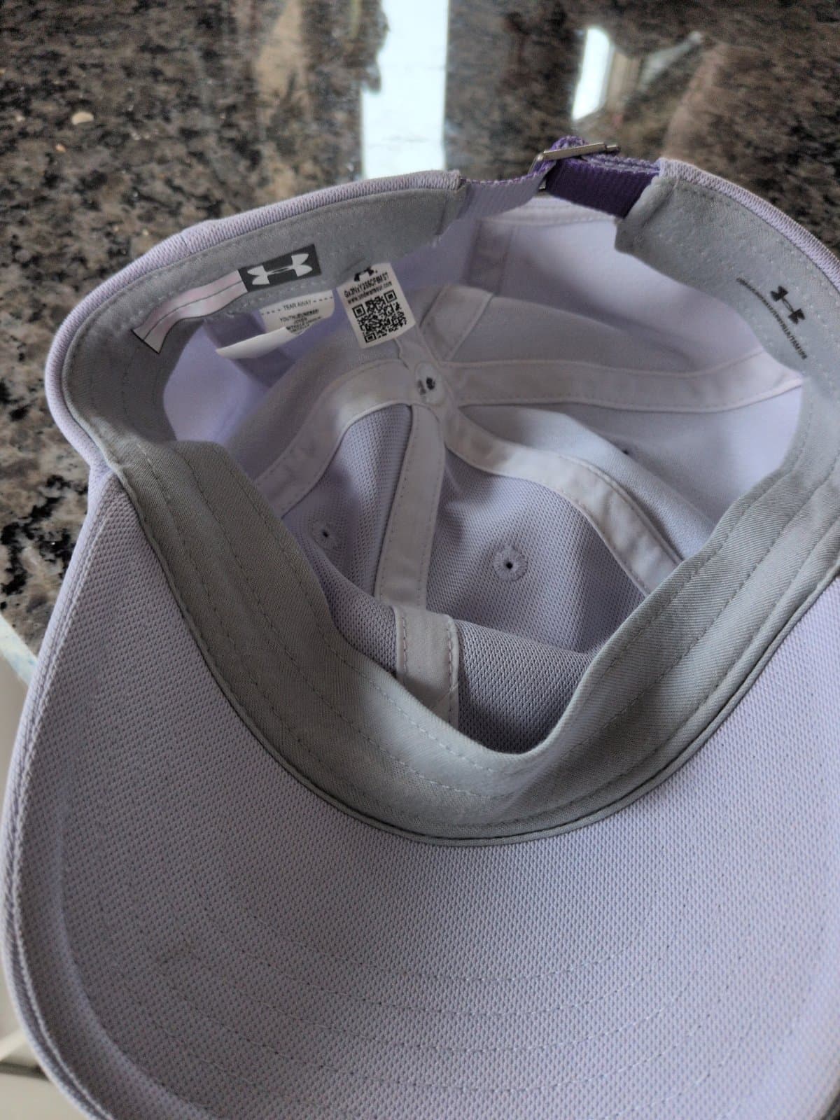 Under Armour Baseball Cap — White with Purple Logo